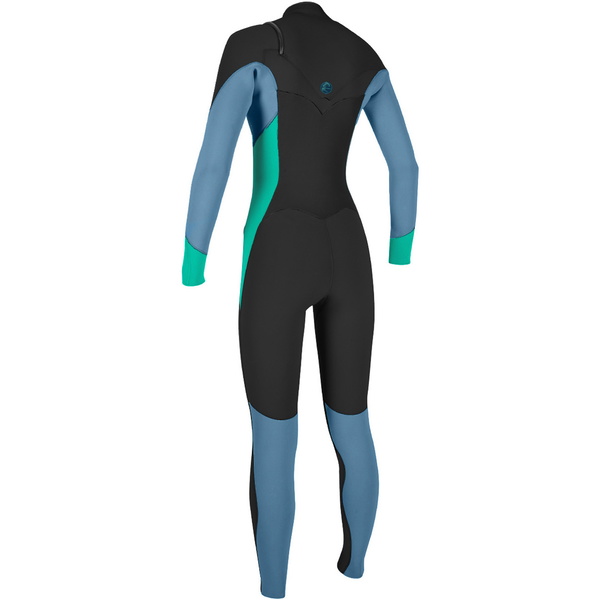 2018 O'Neill Ladies O'Riginal 5 / 4mm Chest Zip muta NERO / SEAGLASS / BLU 4997