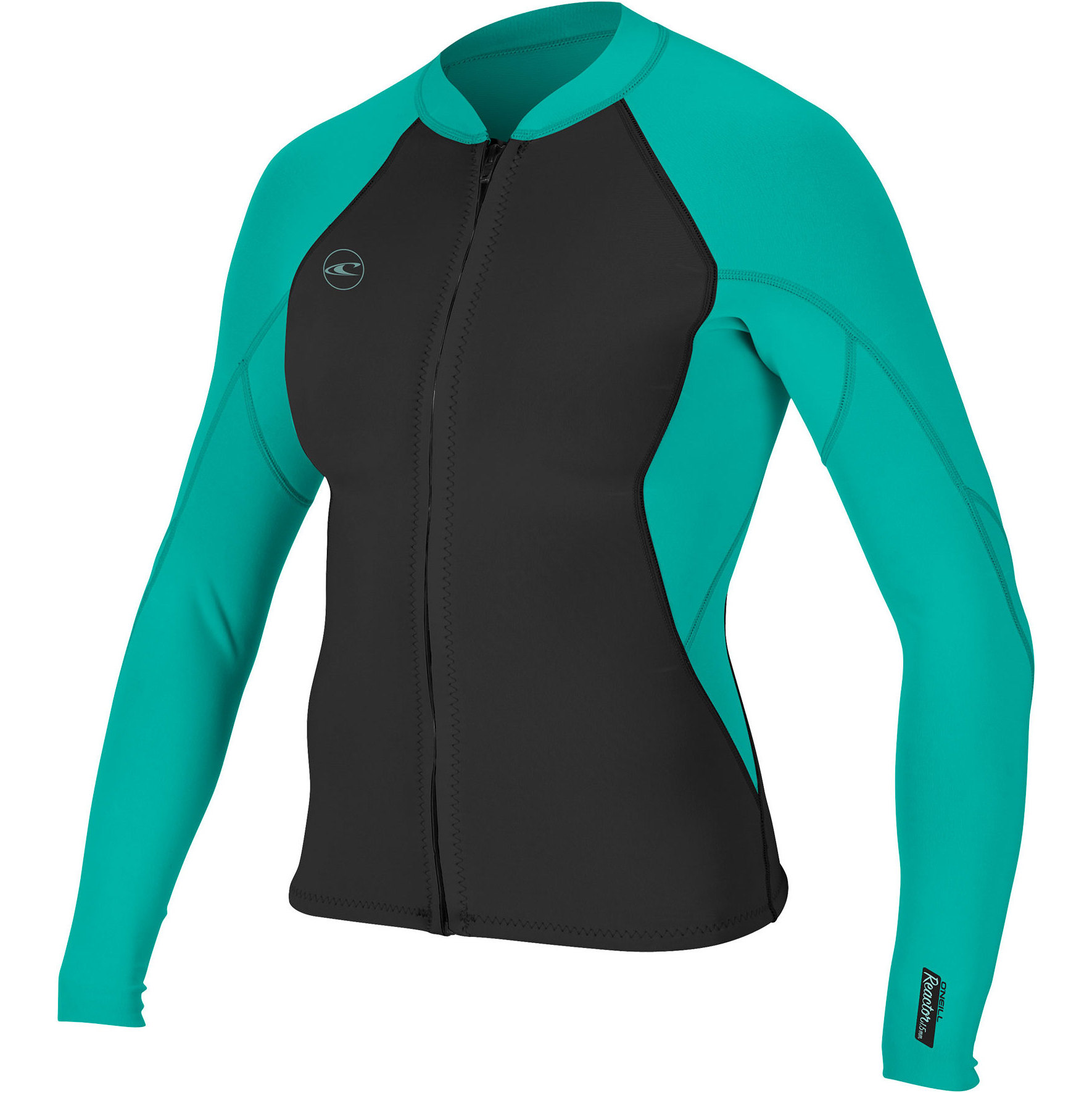 2026 O'neill Donne Reactor Ii 1.5mm Front Zip Giacca In Neoprene 5294 - Nero / Acqua