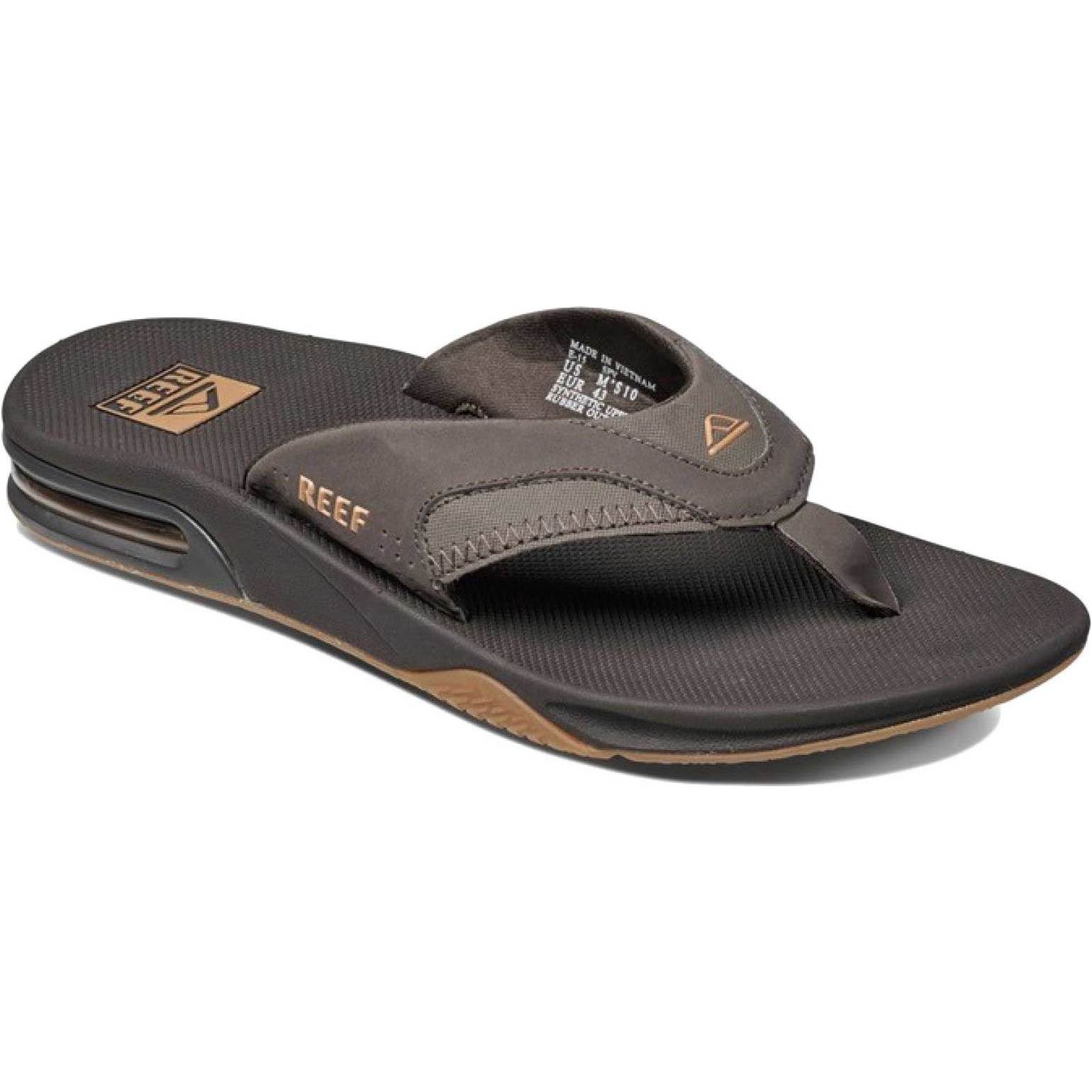 2026 Reef Da Uomo Infradito Fanning - Brown / Gomma