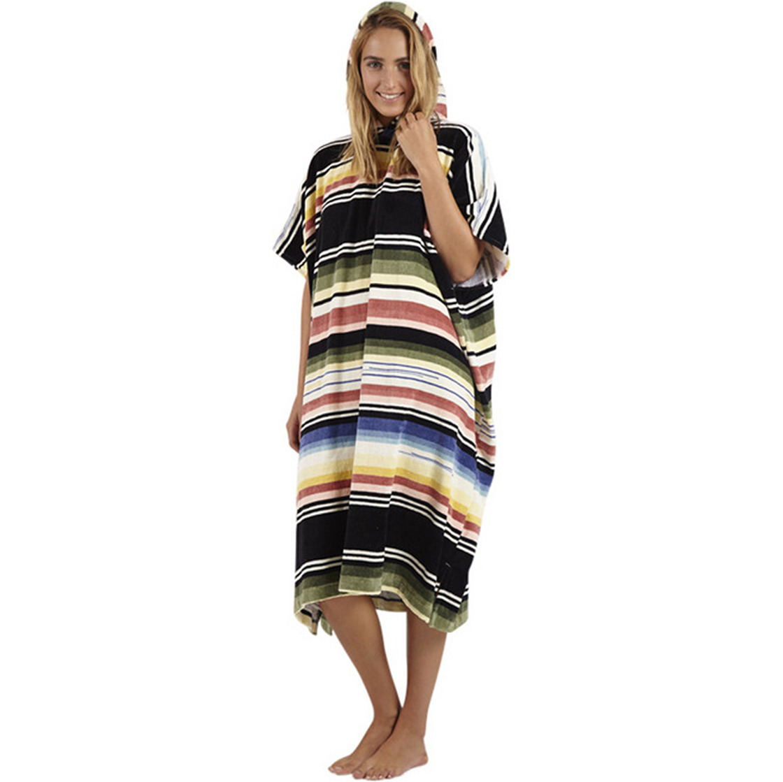 2019 Asciugamano Billabong Salty Con Cappuccio / Poncho Cambio F4br05
