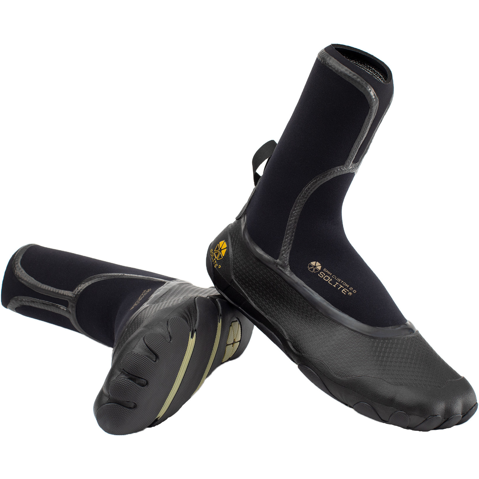 2025 Solite Custom 2.0 5mm Wetsuit Boots 21007 - Black / Gum