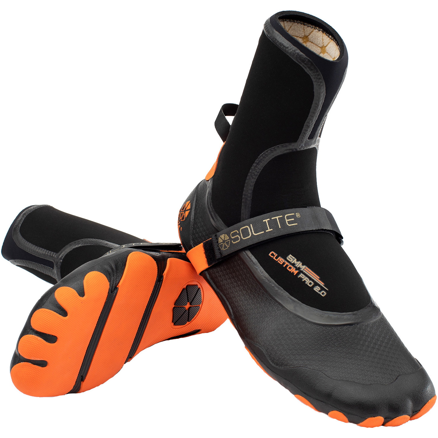 Solite Custom Pro 2.0 5mm Wetsuit Boots 21002 - Orange / Black
