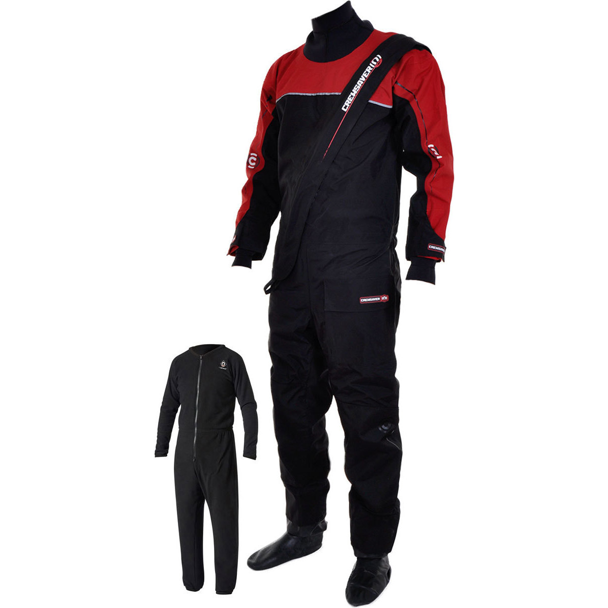 Crewsaver Cirrus Drysuit Including UnderFleece Dry Bag Black / RED 6515