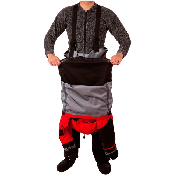 2019 Typhoon Ps330 Xtreme Kayak / Vela Oceanica Drysuit + Con Zip Black / Red 100151