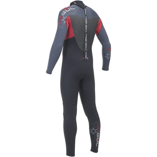 Gul Risposta 5/3 millimetri GBS posteriore con zip muta nera / Grafite / Red RE1213