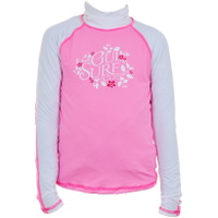 Junior Maniche lunghe Surf Rash giubbotto in rosa / bianco