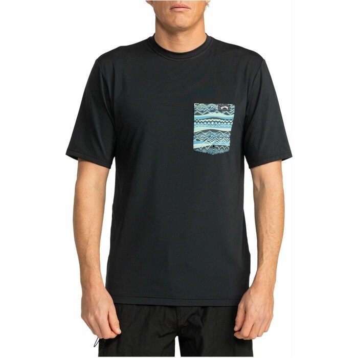 2024 Billabong Da Uomo Team Pocket UV50 Short Sleeve Surf T-Shirt  EBYWR03004 Black