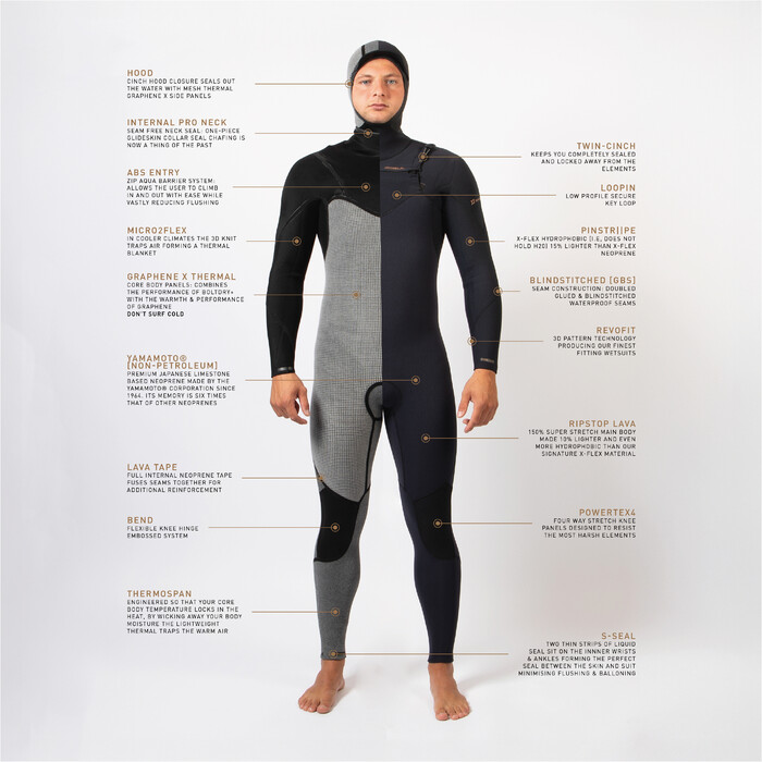 Combinaison De Surf Rip Curl Dawn Patrol 6/4mm Capuche - Naturel Yulex - Homme