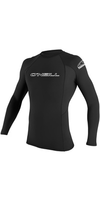 2026 ONeill Da Uomo Basic Skins Rash Guard A Manica Lunga 3342 - Black