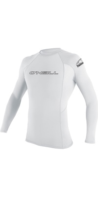 2026 Oneill Uomo Basic Skins Manica Lunga Crew Gilet In Lycra 3342 - Bianco