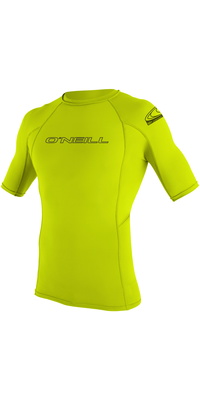 2026 Oneill Di Base Skins Manica Corta Crew Lycra Vest 3341 - Lime