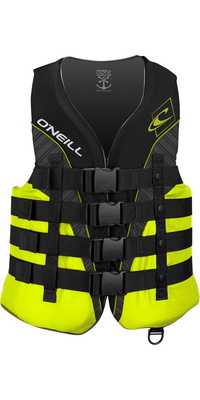 2026 ONeill Superlite 50N CE Impact Vest 4723 - Black / Lime / Smoke