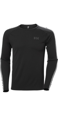 2025 Helly Hansen Da Uomo Lifa Active Stripe Baselayer Crew Top 49412 - Black