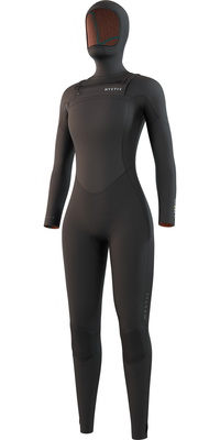 2026 Mystic Womens Gem 6/4/3mm Chest Zip Hooded Wetsuit 35000.220015 - Black