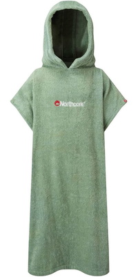 2026 Northcore Bambini Spiaggia Basha Cappuccio Asciugamano Cambiando Robe / Poncho Noco24d - Verde