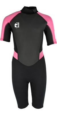 2025 Gul Bambino G-Force 3mm Back Zip Shorty Muta GF3308-B7 - Black / Pink