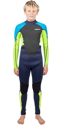 2025 Gul Bambino Response 3/2mm Flatlock Back Zip Muta RE1322-C1 - Navy / Lime