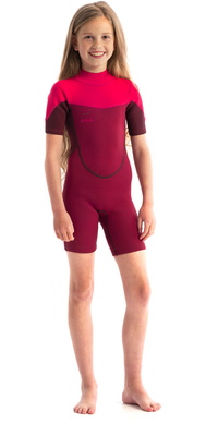 2026 Jobe Junior Boston 2mm Back Zip Shorty Wetsuit 3036210 - Hot Pink