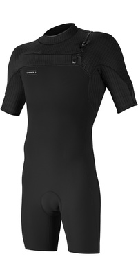 2026 ONeill Mens Hyperfreak 2mm Chest Zip Shorty Wetsuit 5495 - Black