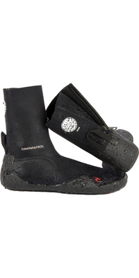 2026 Rip Curl Bambino Dawn Patrol 3mm Punta Rotonda Zip Stivali In Neoprene WBO1AJ - Black