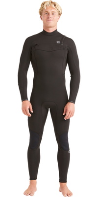 2025 Billabong Da Uomo Absolute 5/4mm Chest Zip Muta ABYW100194 - Black