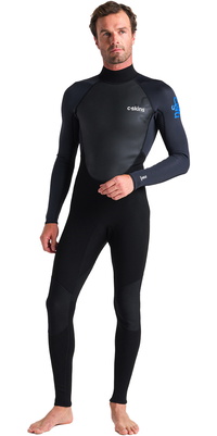 2026 C-Skins Da Uomo Element 3/2mm Back Zip Muta C-EL32STM - Black / Anthracite / Cyan