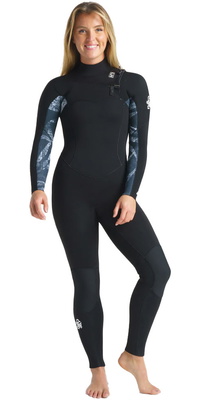 2025 C-Skins Da Donna Solace 5/4/3mm Gbs Chest Zip Muta C-SO54WCZ - Black / Tropical Black / White
