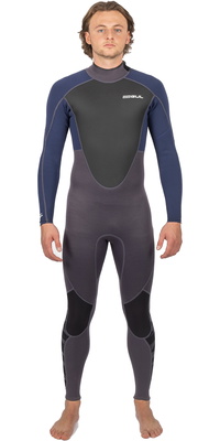 2026 Gul Da Uomo Response 3/2mm Flatlock Back Zip Muta RE1321-C1 - Grey / Navy