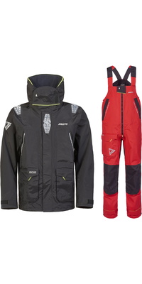 2026 Musto Da Uomo BR2 Offshore Jacket & Salopette Sailing Suit - Black / Red