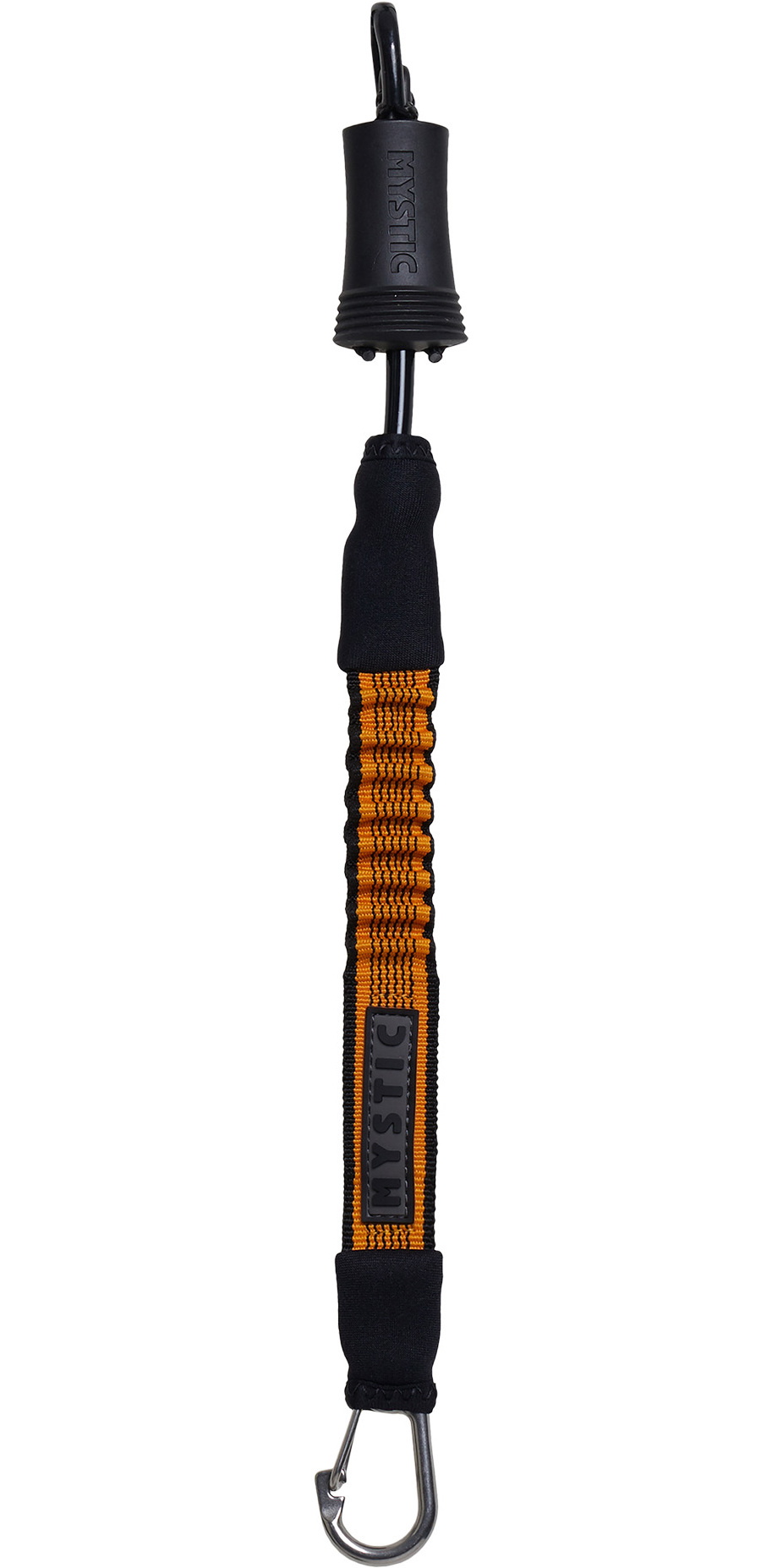 Sangle De Sécurité Kite Mystic – 45 Cm, Mousqueton Compact à Dégagement Rapide, Housse Néoprène – Pour Freeride/wave, Noir/gris