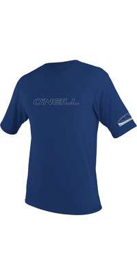 2025 ONeill Da Uomo Basic Skins Short Sleeve Sun Rash Shirt 3402 - Navy