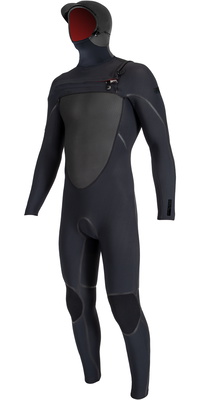 2025 ONeill Mens Psycho Tech 6/4mm Chest Zip Hooded Wetsuit 5545 - Black