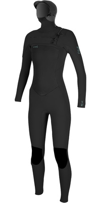 2025 ONeill Womens Epic 6/5/4mm Chest Zip Hooded Wetsuit 5378 - Black