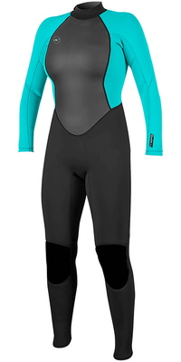 2025 ONeill Da Donna Reactor II 3/2mm Back Zip Muta 5042 - Black / Aqua