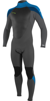 2026 ONeill Youth Epic 4/3mm Back Zip Muta 4216B - Black / Bali Blue