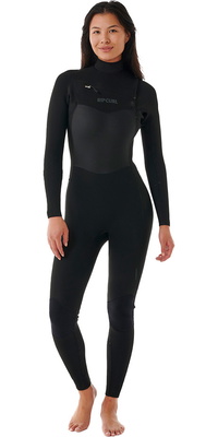 2025 Rip Curl Womens Dawn Patrol 5/3mm Chest Zip Wetsuit 14SWFS - Black