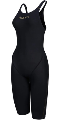 2026 Zone3 Da Donna Performance Speed Zipfree Smanicato Shorty Swim Kneeskin SW18WFKX101 - Black / Gold