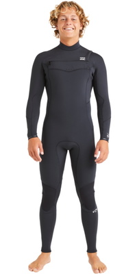 2026 Billabong Da Uomo Absolute Natural 3/2mm Chest Zip Muta ABYW100257 - Black