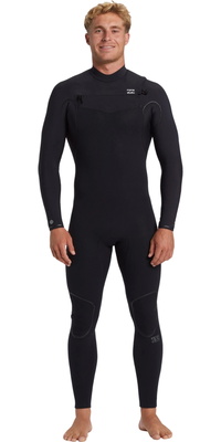 2026 Billabong Da Uomo Furnace Natural 4/3mm Chest Zip Muta ABYW100265 - Black