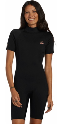 2026 Billabong Da Donna Foil 2mm Back Zip Shorty Muta ABJW500112 - Black