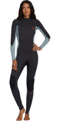 2025 Billabong Da Donna Foil 4/3mm Back Zip Muta ABJW100185 - Washed Black