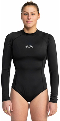 2026 Billabong Da Donna Body Tropicale Tuta Da Surf A Maniche Lunghe EBJX100102 - Black Pebble