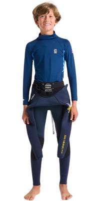 2026 C-Skins Junior NuWave X Long Sleeve Rash Vest C-NLYLSJ - Slate Navy / Cyan / Multi