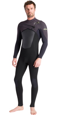 2026 C-Skins Da Uomo NuWave ReWired 4/3mm Chest Zip Muta C-NRW43MCZ - Black / Black X / Meteor
