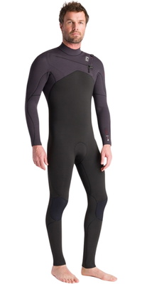 2025 C-Skins Da Uomo NuWave Session 5/4/3mm Chest Zip Muta C-NSE54MCZ - Black / Meteor X / Rust