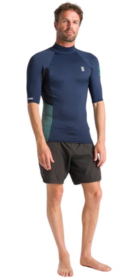 2026 C-Skins Da Uomo NuWave X Short Sleeve Lycra Vest C-NLYSSMT - Bluestone / Black / Dark Sage
