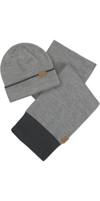 2025 Musto Tipped Beanie & Scarf Set 86123 - Grey Melange