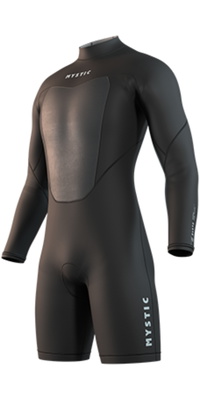 2026 Mystic Da Uomo Brand 3/2mm Manica Lunga Back Zip Flatlock Shorty Muta 35000.250034 - Black