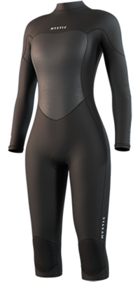 2025 Mystic Da Donna Brand Manica Lunga Gamba Corta 3/2mm Back Zip Flatlock Muta 35000.250061 - Black
