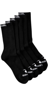 2026 Rip Curl Brand Crew Calzino 5-Pack 007MSO - Black
